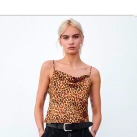 ZARA silky LEOPARD PRINT CAMISOLE strapless top - Picture 1 of 10
